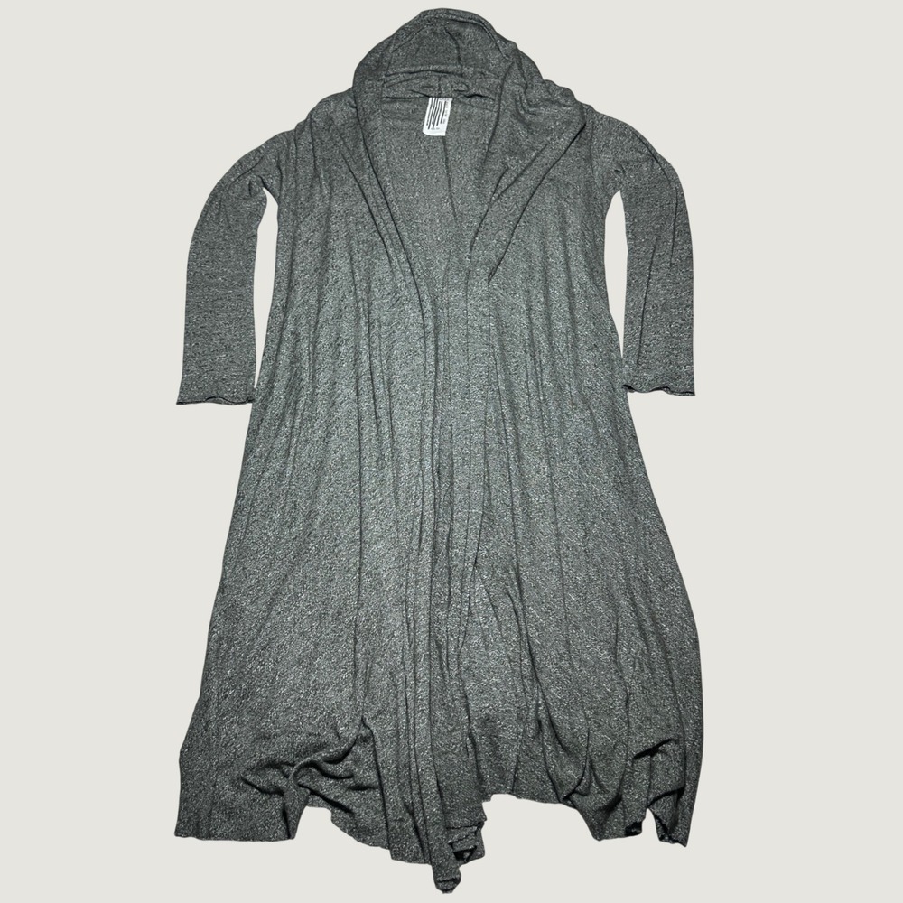 Free People Duster Cardigan Women XS Hooded Longline Oversized Marled Brown